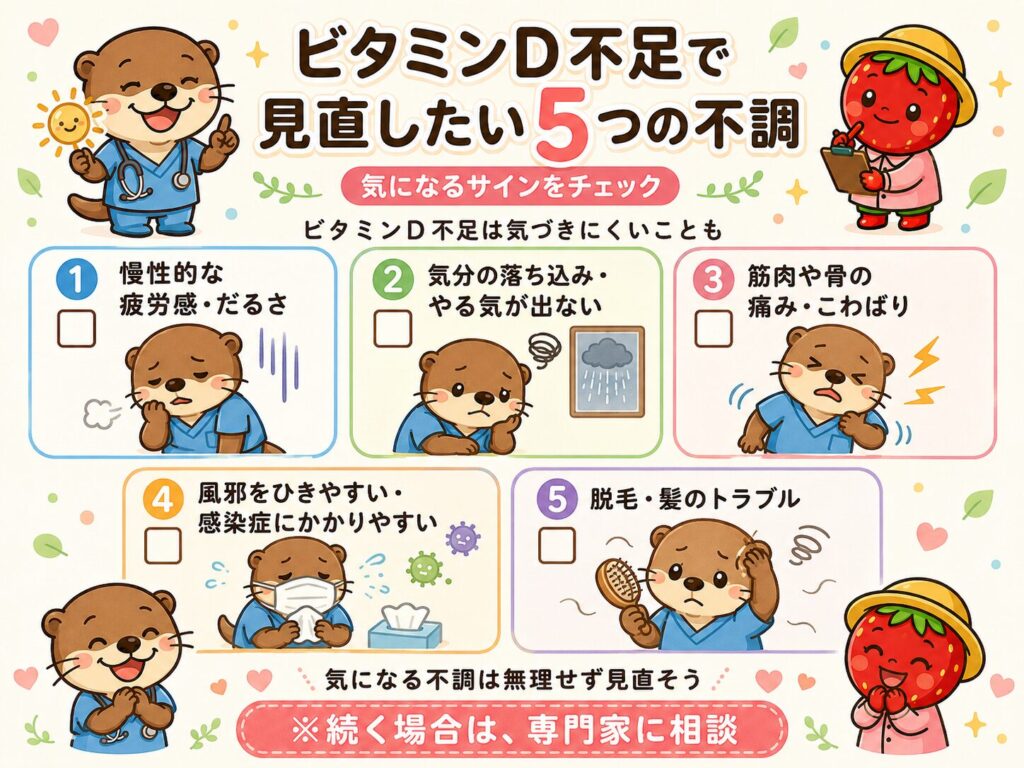ビタミンD不足で見直したい不調のチェックリスト