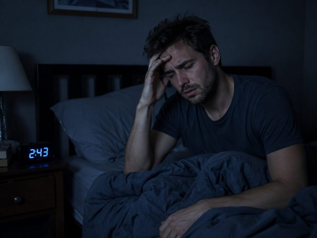 夜中に何度も目が覚めてしまいつらい様子