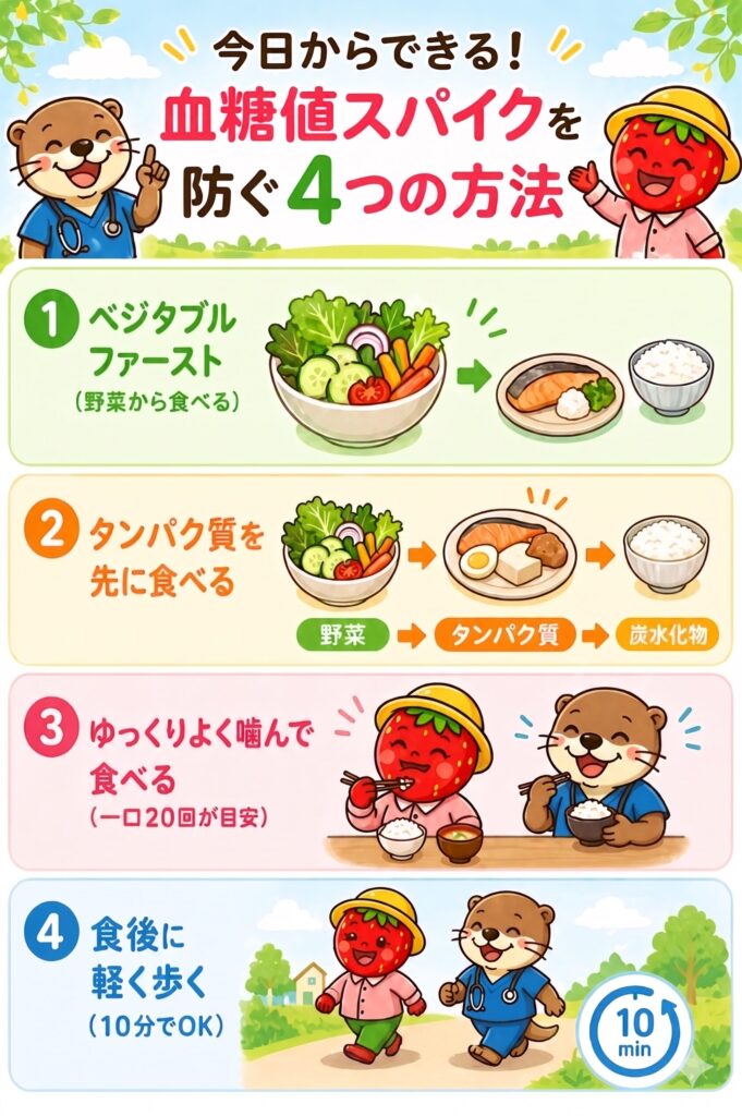 血糖値スパイクの予防法４選