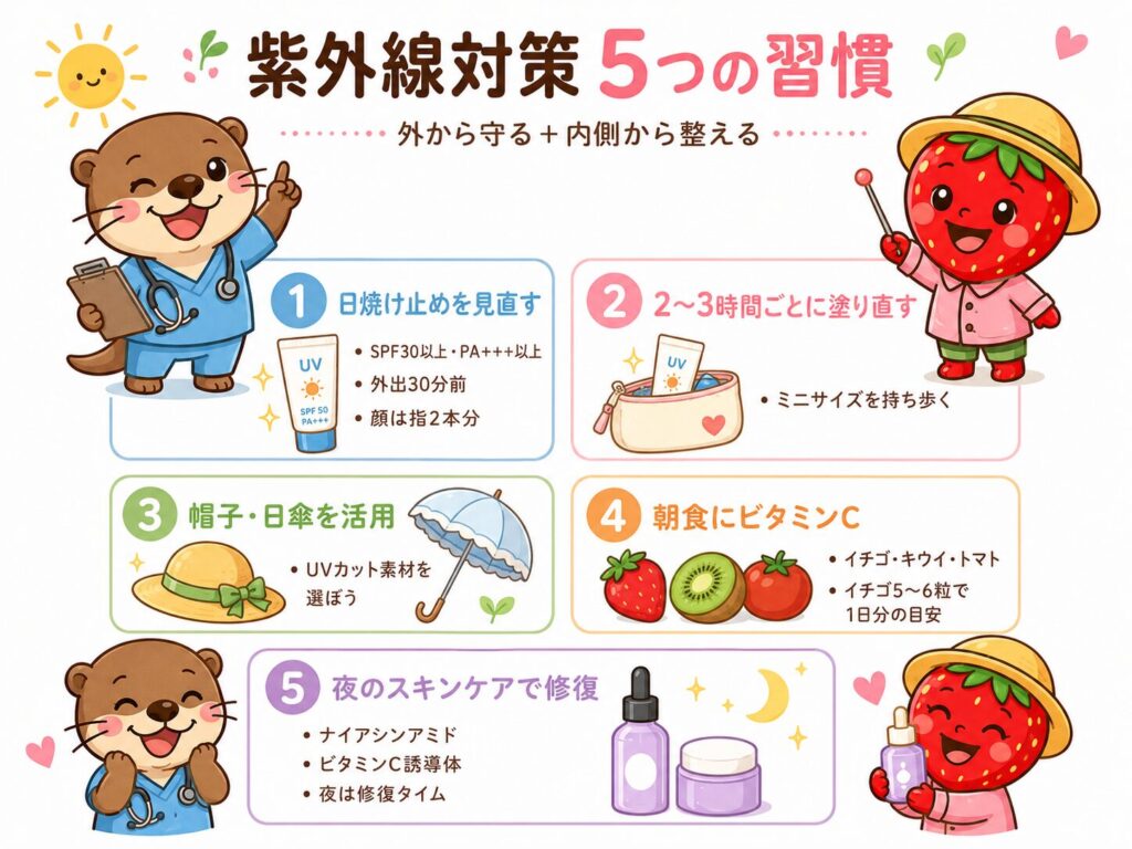 紫外線対策5つの習慣説明画像